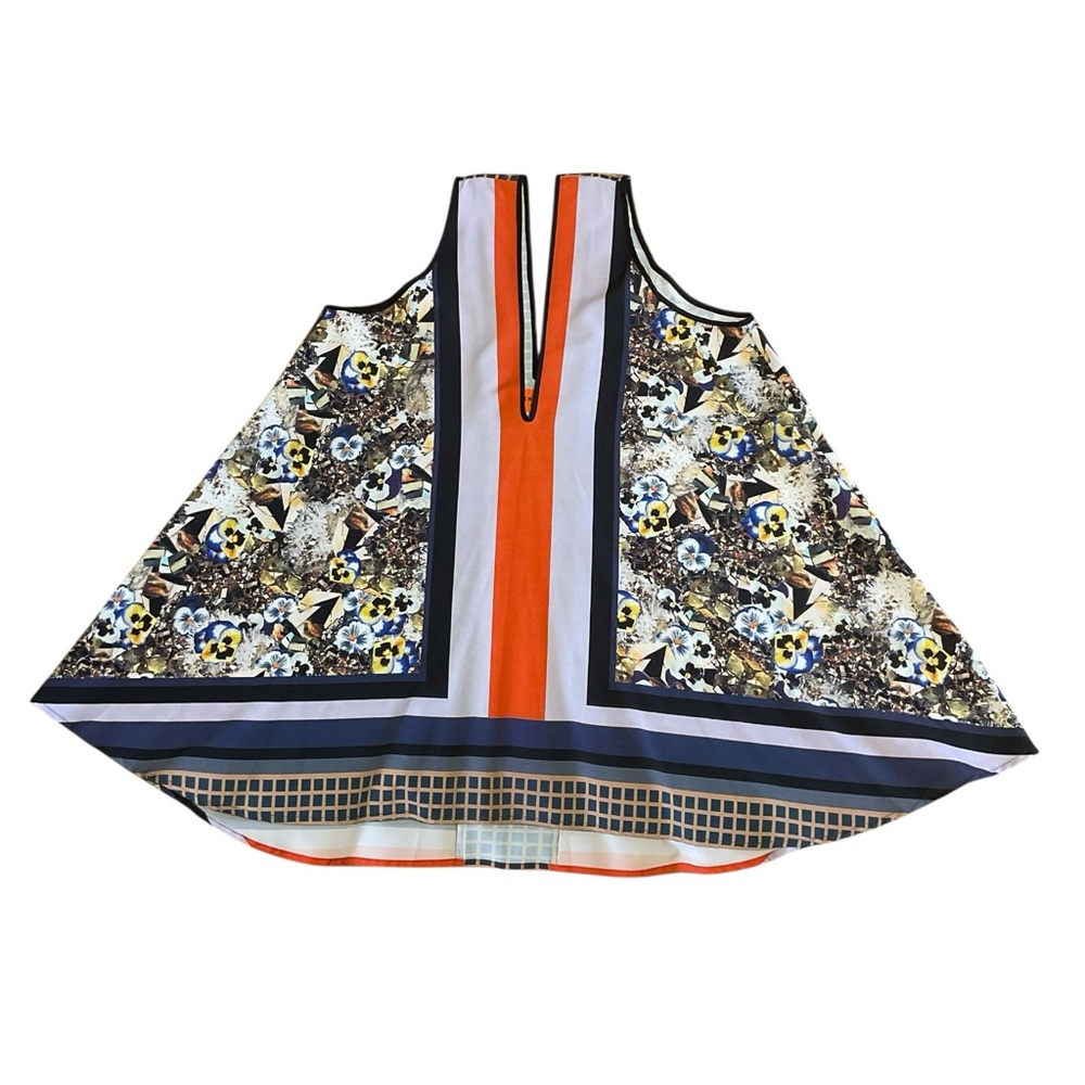 Clover Canyon graphic print Sleeveless blouse Size M Relaxed fit Art to wear